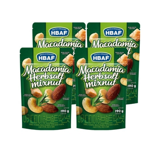 4 X HBAF Macadamia Herb Salt Mixnut 190g from Korea by HBAF