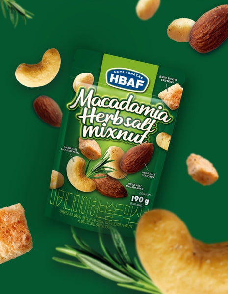 2 X HBAF Macadamia Herb Salt Mixnut 190g from Korea by HBAF