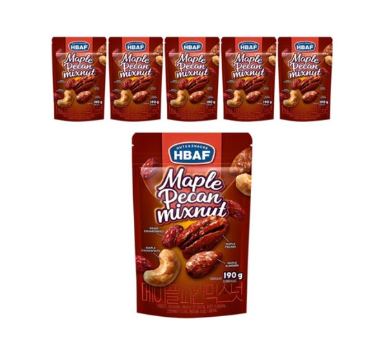 6 X HBAF Maple Pecan Mixnut 190g from Korea by HBAF