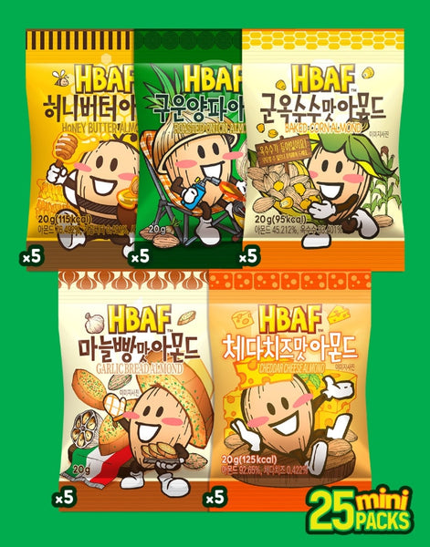 HBAF Mini Party Box Green 25 packs (5 flavors X 5 packs) from Korea by HBAF