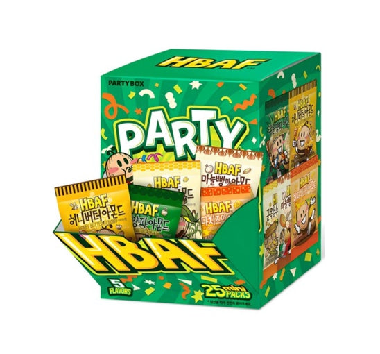 HBAF Mini Party Box Green 25 packs (5 flavors X 5 packs) from Korea by HBAF