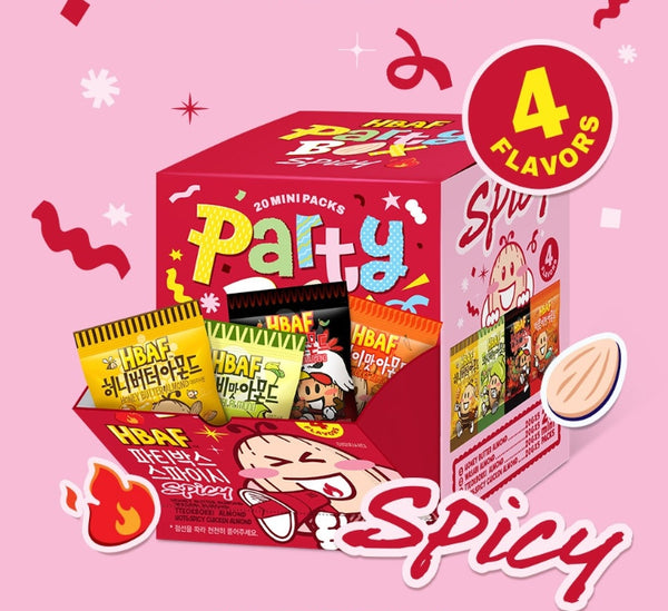 HBAF Party Box Spicy, 4 Flavors x 5 Packs from Korea