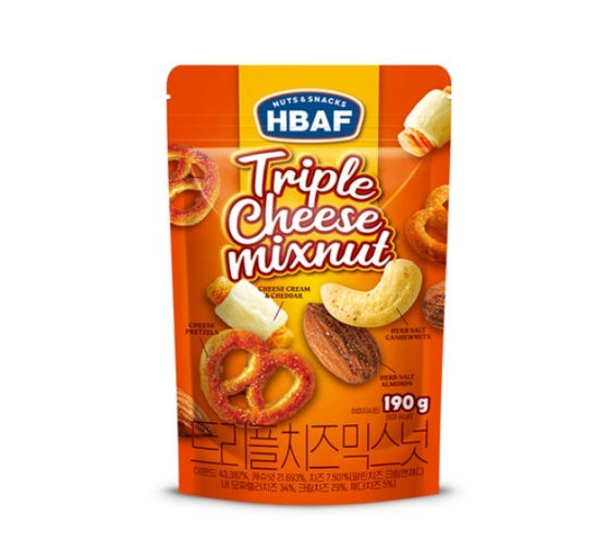 3 X HBAF Triple Cheese Mixnut 190g from Korea by HBAF