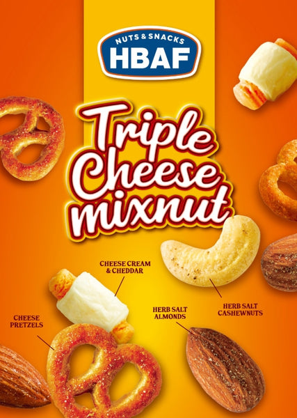 3 X HBAF Triple Cheese Mixnut 190g from Korea by HBAF
