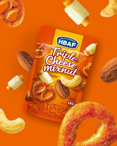 3 X HBAF Triple Cheese Mixnut 190g from Korea by HBAF
