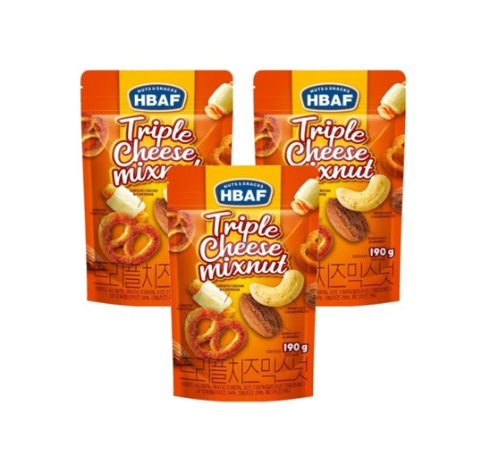 3 X HBAF Triple Cheese Mixnut 190g from Korea by HBAF