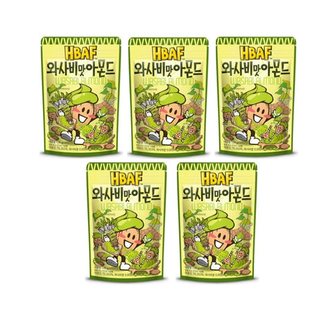 5 X HBAF Wasabi Almond 120g from Korea by HBAF