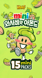 15 x HBAF Wasabi Almond Mini Packs 20g from Korea