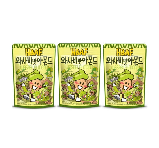 3 X HBAF Wasabi Almond 120g from Korea by HBAF