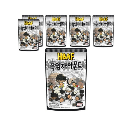 6 X HBAF Black Sesame Almond 120g from Korea by HBAF