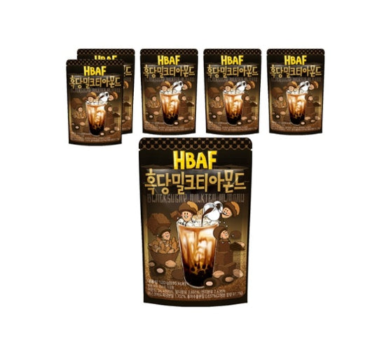 6 X HBAF Blacksugar Milktea Almond 120g from Korea by HBAF