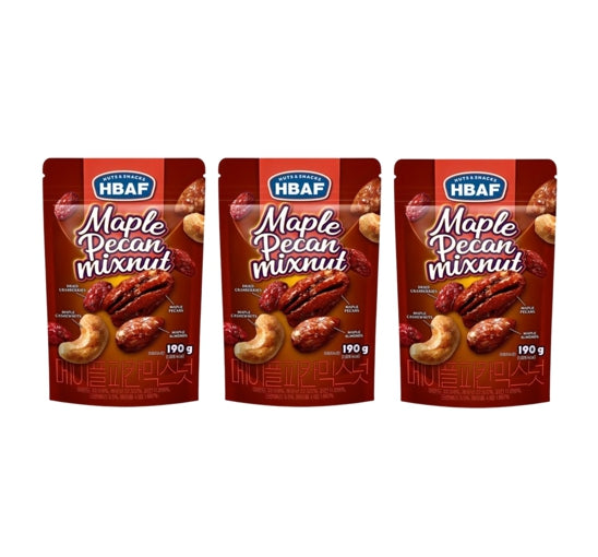 3 x HBAF Maple Pecan Mixnut 190g from Korea