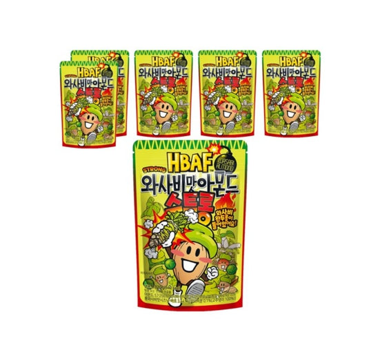 6 X HBAF Wasabi Almond Strong 120g from Korea by HBAF