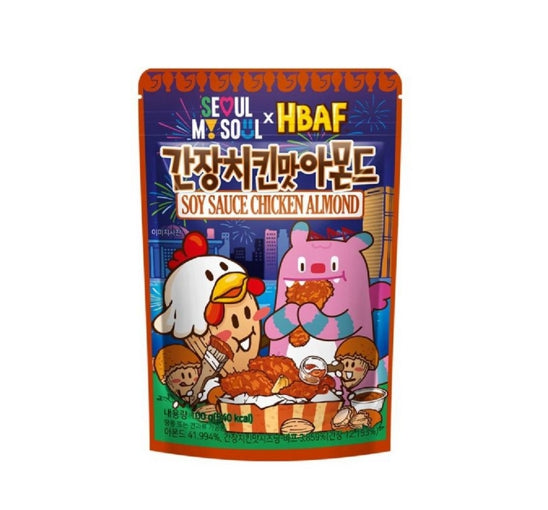 HBAF Sweet & Spicy Chicken Almond 100g + Fried Chicken Almond 100g + Soy Sauce Chicken Almond 100g from Korea by HBAF