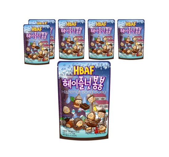 6 X HBAF Hazelnut Bong Bong 100g from Korea by HBAF
