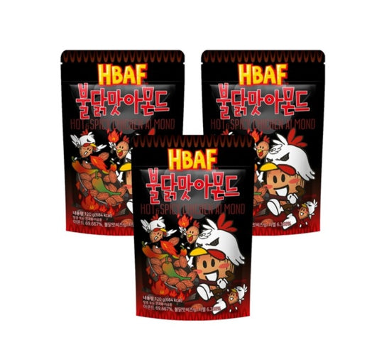 3 X HBAF Hot & Spicy Chicken Almond 120g from Korea by HBAF