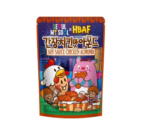 2 X HBAF Soy Sauce Chicken Almond 100g from Korea by HBAF