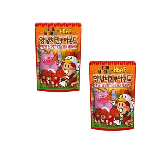 2 X HBAF Sweet & Spicy Chicken Almond 100g from Korea by HBAF