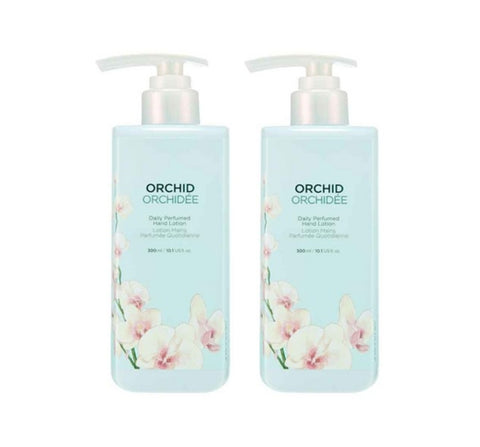 2 x THE FACE SHOP Daily Perfume Hand Lotion Orchid 300ml – Floral Moisturising Hand Care from Korea