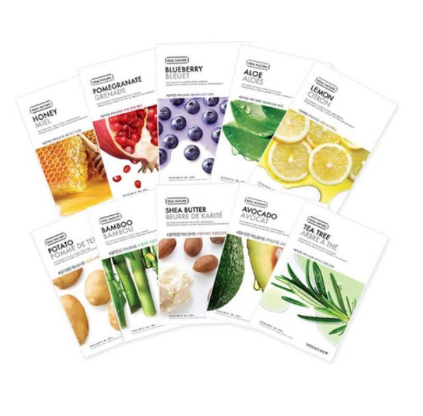 10 x THE FACE SHOP Real Nature Pomegranate Face Mask 20g – Firming & Radiance from Korea