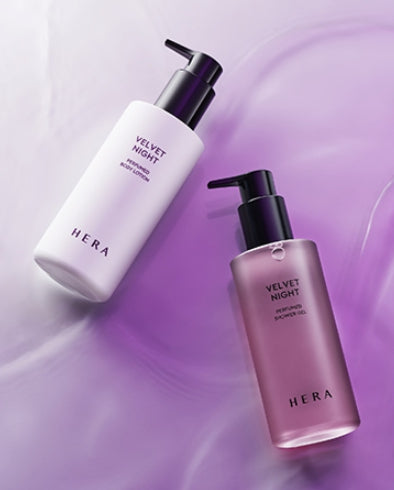 HERA Velvet Night Perfumed Shower Gel + Body Lotion Set (2 Items) from Korea by HERA