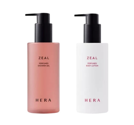 HERA Zeal Blooming Perfumed Shower Gel + Body Lotion Set (2 Items) from Korea + Samples(2 Items) by HERA