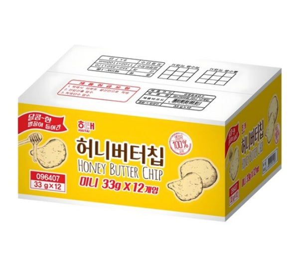 Haitai Honey Butter Chip Mini 33g (12-Pack) – Korean Sweet Potato Snack by Haitai