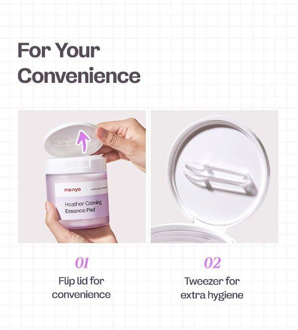 ma:nyo Heather Calming Essence Pad 60ea from Korea by ma:nyo