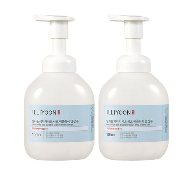 2 x ILLIYOON Ceramide Ato Bubble Wash and Shampoo 400ml from Korea by ILLIYOON