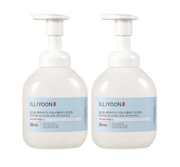 2 x ILLIYOON Ceramide Ato Bubble Wash and Shampoo 400ml from Korea by ILLIYOON