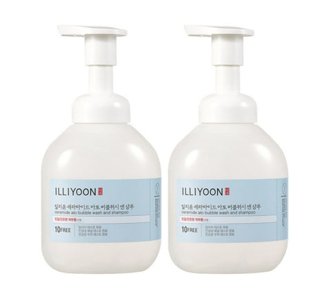 2 x ILLIYOON Ceramide Ato Bubble Wash and Shampoo 400ml from Korea