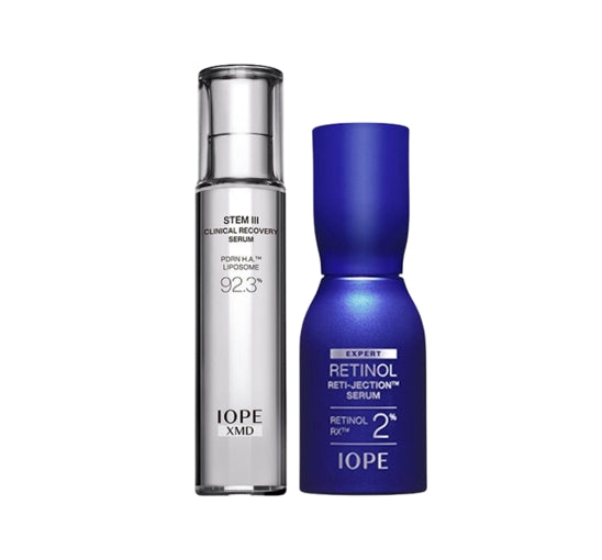 IOPE XMD Stem III Clinical Recovery Serum 50 ml + Retinol Reti-Jection Serum 50ml (2 Items) from Korea