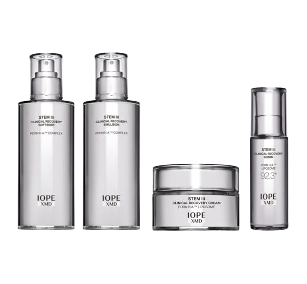IOPE XMD Stem III Clinical Recovery Softener+Emulsion+Cream+Serum Set (4 Items) + Samples(4 Items) Korea by IOPE