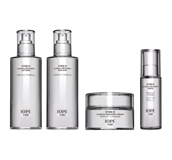 IOPE XMD Stem III Clinical Recovery Softener+Emulsion+Cream+Serum Set (4 Items) + Samples(4 Items) Korea by IOPE