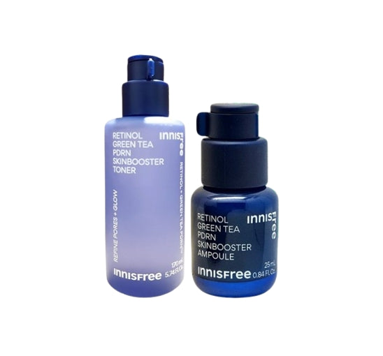 innisfree Retinol Green Tea PDRN Skinbooster Ampoule 25ml + Toner 170ml from Korea by innisfree