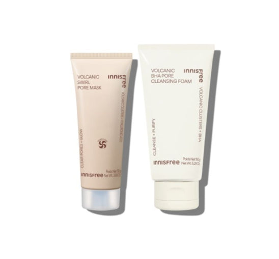 innisfree Volcanic BHA Pore Cleansing Foam 150g + Volcanic Swirl Pore Mask 110g from Korea by innisfree
