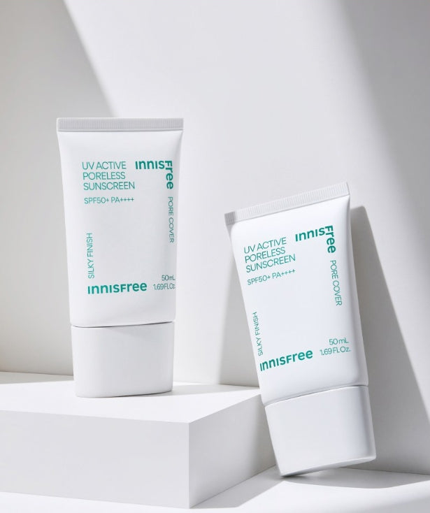 2 x Innisfree UV Active Poreless Sunscreen 50ml, SPF 50+ PA++++ from Korea