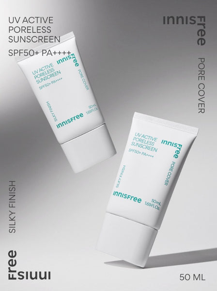 2 x Innisfree UV Active Poreless Cream Cream 50ml, SPF 50+ PA++++ מקוריאה