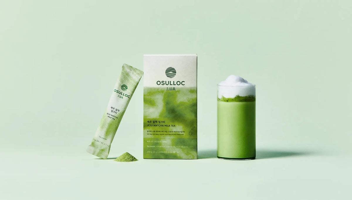 OSULLOC Jeju Matcha Milk Tea, 1 Box 10 Sticks , from Korea by OSULLOC