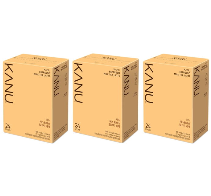 3 x KANU Espresso Milk Tea Latte 24 Sticks – Korean Instant Coffee from Korea by KANU