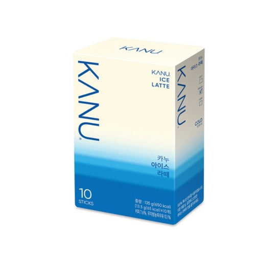 KANU Ice Latte packaging with blue and white gradient on a white background