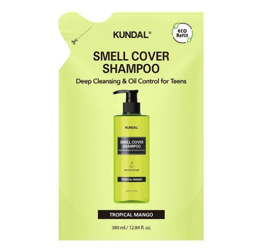 KUNDAL All-Day Smell Cover Teen Scalp Shampoo Refill Tropical Mango 380ml by KUNDAL