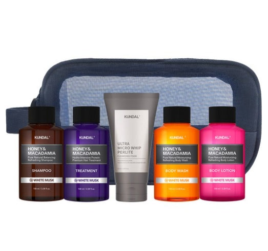 KUNDAL Travel Kit 5-Piece Set TYPE2 with Mesh Pouch by KUNDAL