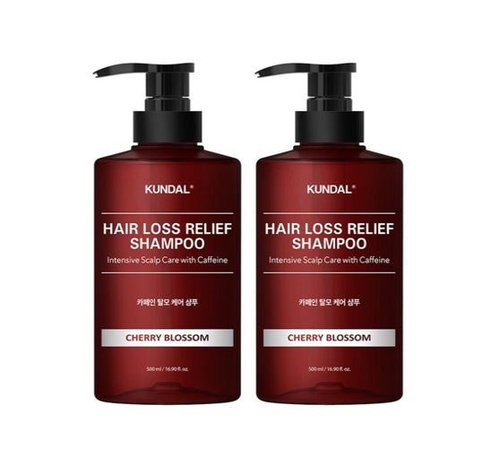 2 x KUNDAL Caffeine Anti-Hair Loss Functional Shampoo Cherry Blossom 500ml by KUNDAL