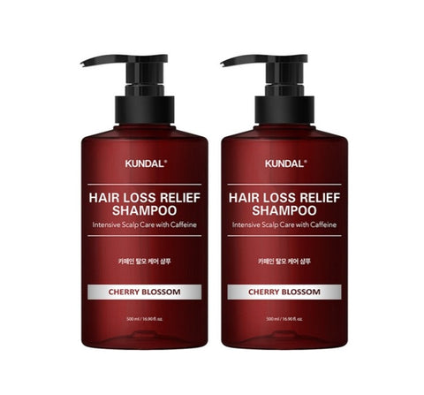 2 x KUNDAL Caffeine Anti-Hair Loss Functional Shampoo Cherry Blossom 500ml by KUNDAL