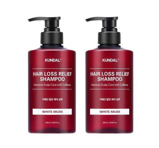 2 x KUNDAL Caffeine Anti-Hair Loss Functional Shampoo White Musk 500ml by KUNDAL