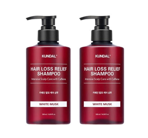 2 x KUNDAL Caffeine Anti-Hair Loss Functional Shampoo White Musk 500ml by KUNDAL