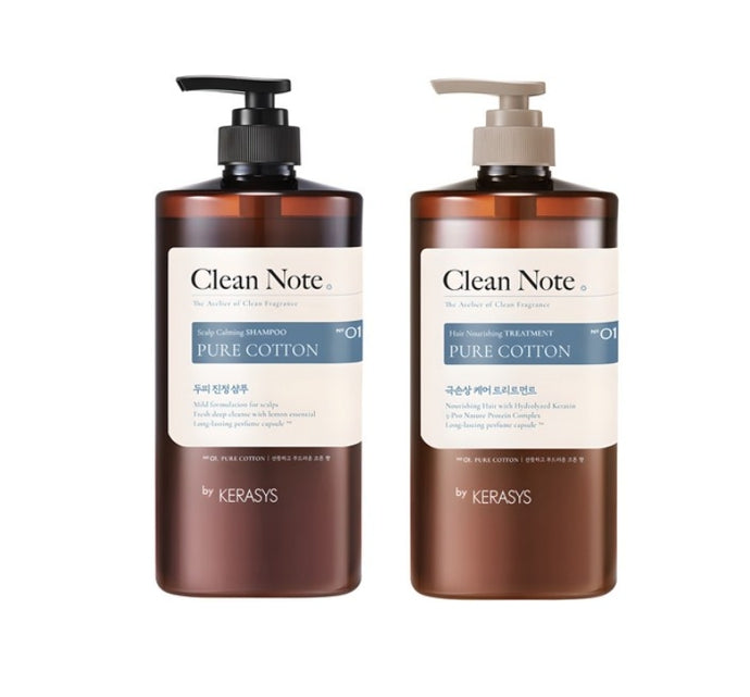 Kerasys Clean Note Pure Cotton Shampoo 1L + Treatment 1L from Korea by Kerasys