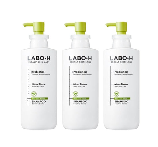 3 x LABO-H Probiotics Hair Loss Relief Sensitive Derma Shampoo 400ml from Korea