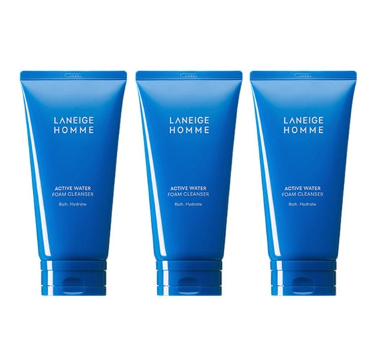 3 x LANEIGE Homme Active Water Foam Cleanser 150ml from Korea
